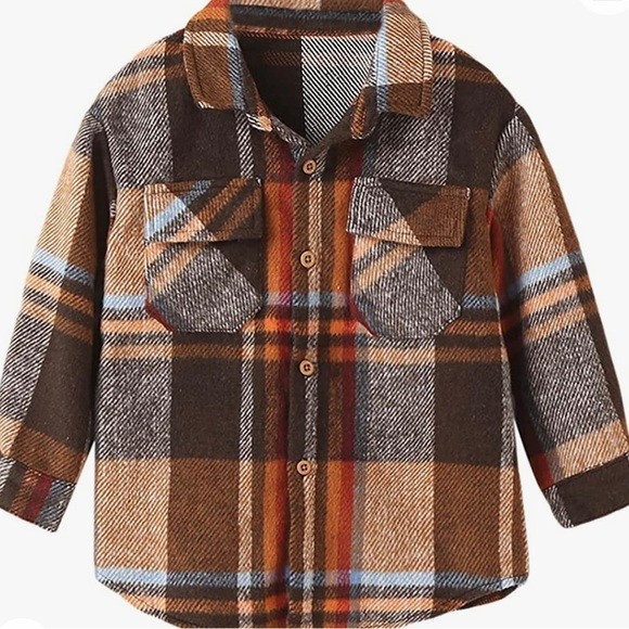 Brushed button down plaid flannel shirt unisex - Picture 1 of 5